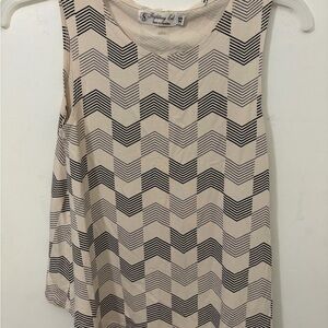 Fighting Eel Black and Cream Chevron Tank Top